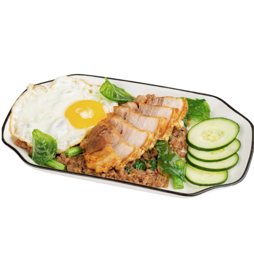 Pad Krapow Moo w/ Cripsy Pork