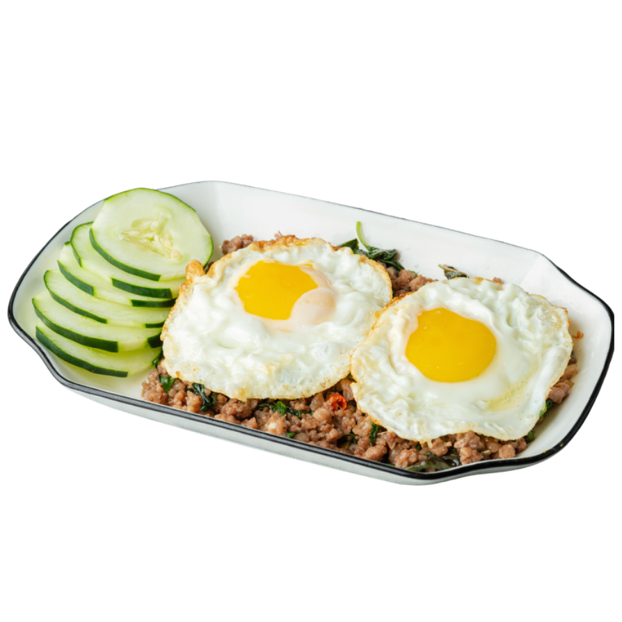 Pad Krapow Moo w/ Cripsy Pork (Regular)